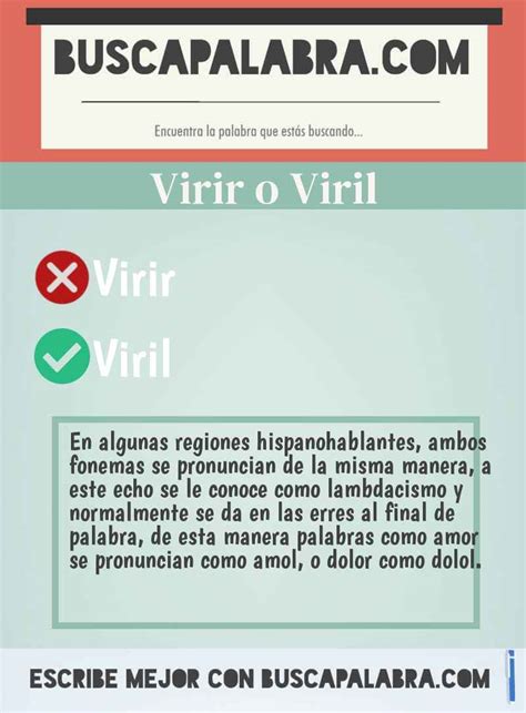 Cómo Se Escribe Virir O Viril Se Escribe Con L