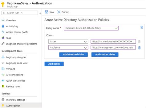 How To Add Access Policy To Azure Logic App Standard Stack Overflow