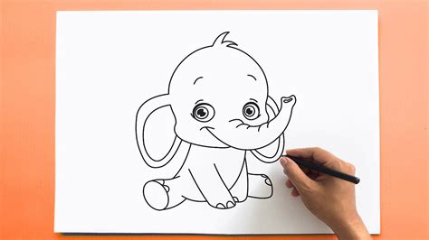 Cute Baby Elephant Drawing For Kids How To Draw A Baby Elephant