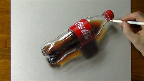 Black and white coke drawing. 3D Art, Drawing Coca-Cola plastic bottle - YouTube