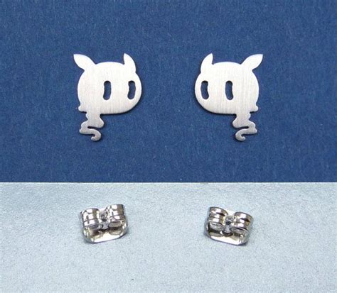 Ghost Earrings Tiny Stud Earrings Simple Earrings Sterling Silver
