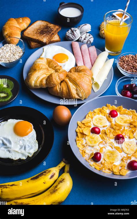 Different Types Of Breakfasts To Start The Day Stock Photo Alamy