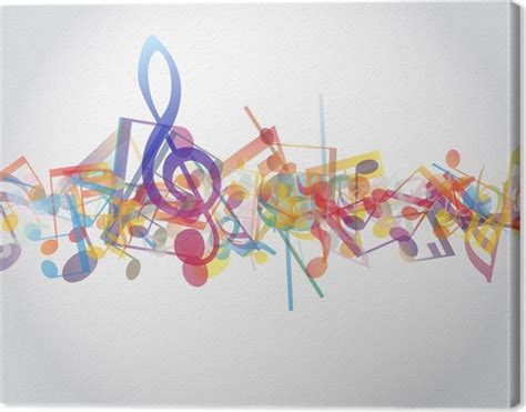 Cuadro En Lienzo Multicolor Notas Musicales • Pixers® Vivimos Para