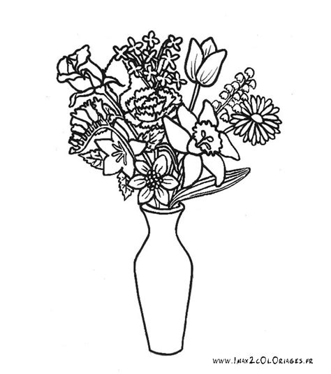 Coloriages De Fleurs Des Fleurs En Vase Flowers Coloring Page