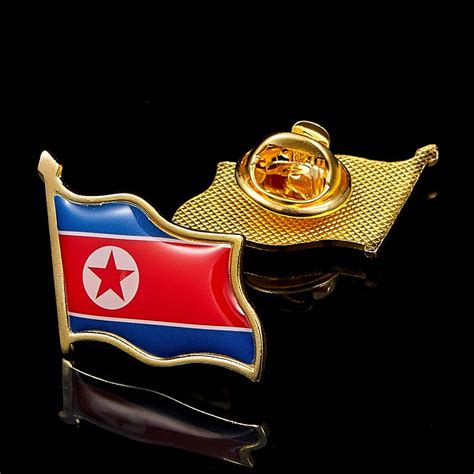 north korea lapel pin badge with white star 0 75 0 83 collectible nation beautiful pins