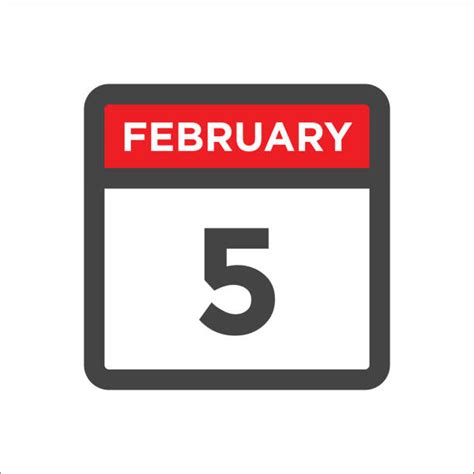 220 Number 5 February Calendar Calendar Date Stock Photos Pictures