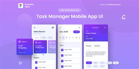 Task Manager Mobile App Ui Community Figma Community