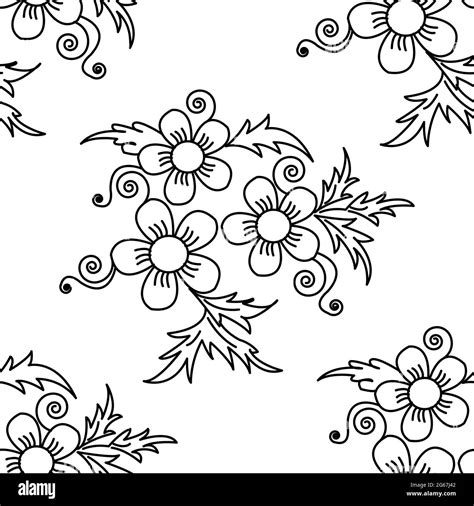 Abstract Floral Design Concept Of Indian Folk Art Isolated On White
