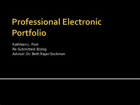 Professional Electronic Portfolio