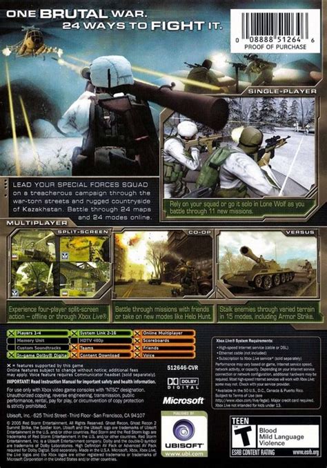 Tom Clancys Ghost Recon 2 Summit Strike 2005 Xbox Box Cover Art