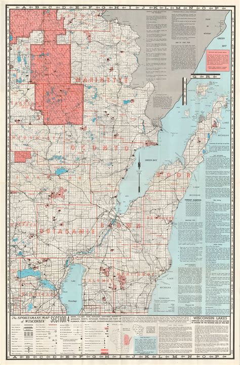 The Sportsmans Map Of Wisconsin Curtis Wright Maps
