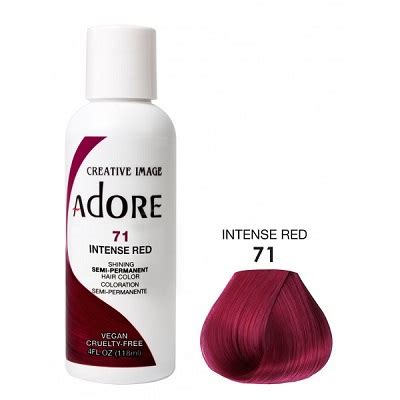 While this specific shade has not yet be reviewed by. Adore Semi Permanent Hair Dye Colour 4 oz- Intense Red 71 ...