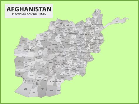 Home »sights » afghan maps. Administrative map of Afghanistan with provinces and districts