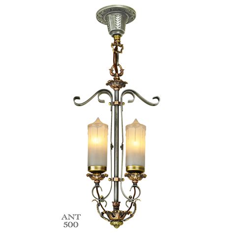 Restoration of the antique chandeliers are included with their price. 1920s Art Deco Candle Style 2 Light Antique Pendant ...