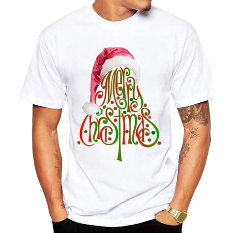 2018 Mens Christmas T Shirt Fashion Merry Christmas Printed Men T
