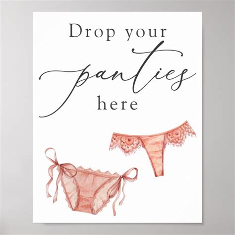 Lingerie Shower Drop Your Panties Here Sign Zazzle
