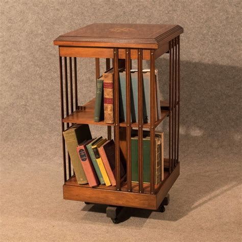 Antique Bookcase Revolving Library Cabinet Book Stand Mahogany