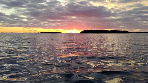 Sunset With Silky Smooth Water Outside Of Norrtälje Sweden Oc
