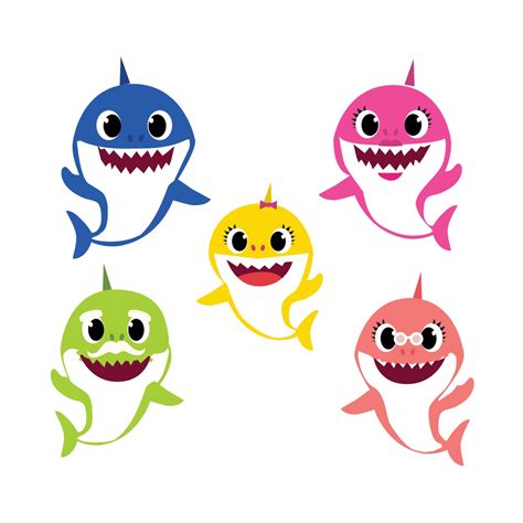 Baby Shark Character Vectors Download Etsy Hong Kong