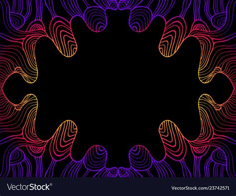 Vintage Psychedelic Abstract Waves Frame Gradient Vector Image