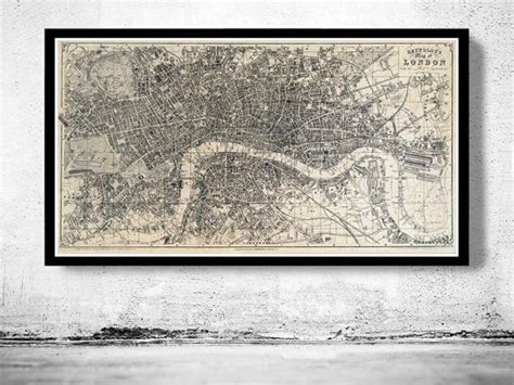Vecchia Mappa Di Londra 1851 Victorian London Map Vintage London