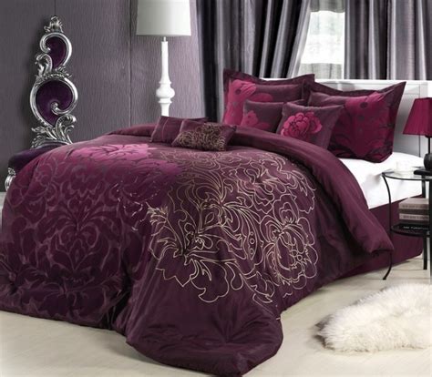 Murphy beds, queen beds, king beds 8pc Plum/Purple Oversized Floral Comforter Set Queen King ...