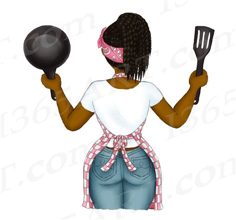 Black Cooking Girl Clipart Black Woman Clipart By I 365 Art Thehungryjpeg