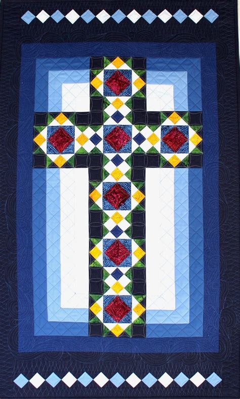 Cross Quilt Pattern Cross In Window Stained Glass Cross Etsy Cross Quilt Stain Glass Cross