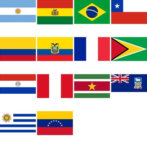 Imagenes Las 13 Banderas De America Del Sur Alrededor De America Del Images