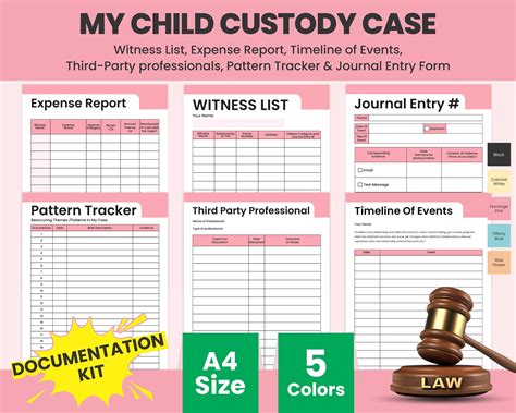 Printable Single Parent Child Custody Case Planner Co Etsy