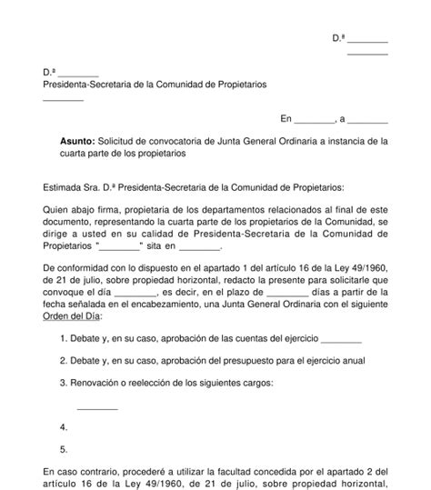 Modelo Acta De Junta De Vecinos Servicio De Citas En Oviedo