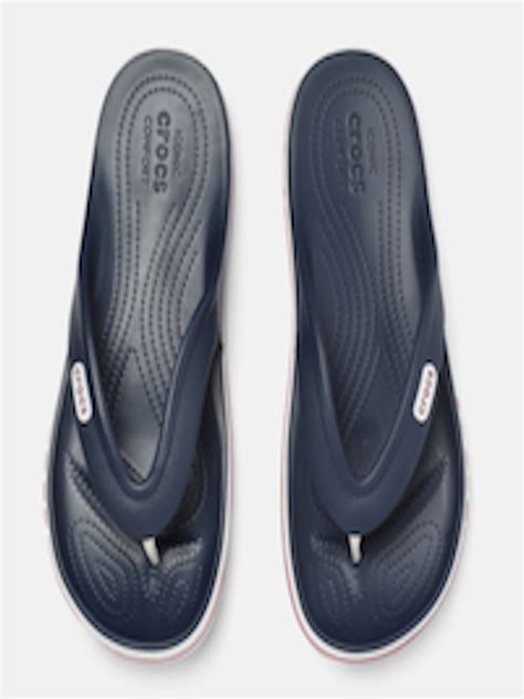 buy crocs unisex navy blue solid bayaband thong flip flops flip flops for unisex 11567666 myntra