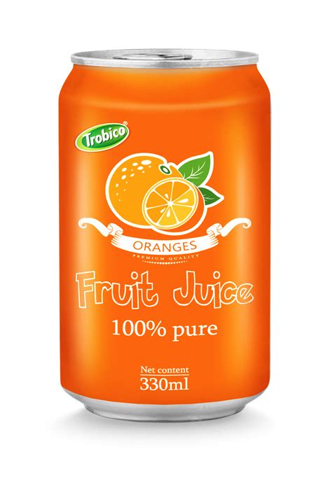 330ml Aluminum Can 100 Pure Orange Juice Trobico Oem Beverage Manufacturers