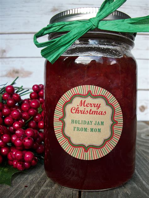 Custom Kraft Christmas Burst Canning Labels Holiday Mason Jar Sticker