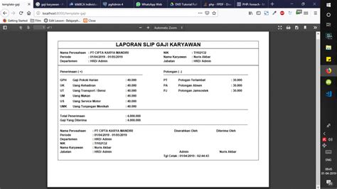 Aplikasi Slip Gaji Karyawan Excel Gaji Slip Karyawan Swasta Pembayaran Permohonan Lamaran