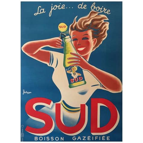 Art Deco Original Vintage French Lithograph Poster Sud By Bellenger 1940 A Charming Poster