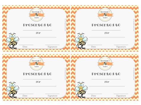 Free Customizable Printable Editable Spelling Bee Certificate Template
