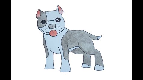 How To Draw Cute Pitbull Cartoon Easy Step By Step Youtube