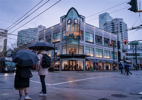 Robson Street Shopping In Downtown Vancouver Bc