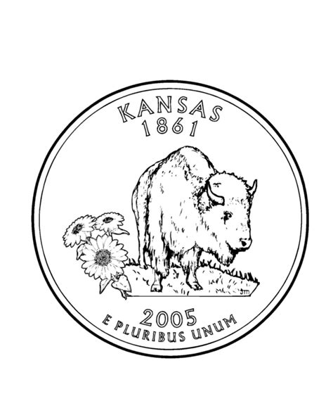 Some of the coloring page names are handwriting for kids coloring book money united states 25 cents quarter head, clip art dime front coloring i abcteach, portrait on a quarter clipart etc, clip art dime coloring i abcteach, money canadian dime coloring abcteach, new one penny coin coloring new one penny coin coloring for kids. USA-Printables: Kansas State Quarter - US States Coloring ...