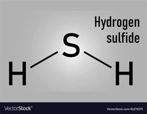 Hydrogen Sulfide H2s Molecule Skeletal Formula Vector Image