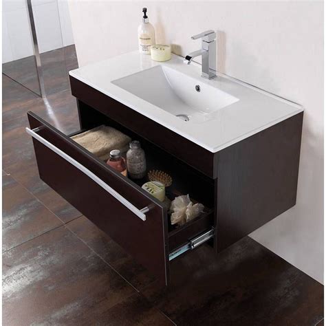 Add style and functionality to your bathroom with a new bathroom vanity. Odessa Wenge Wall Hung 900 Drawer Unit & Inset Basin ...