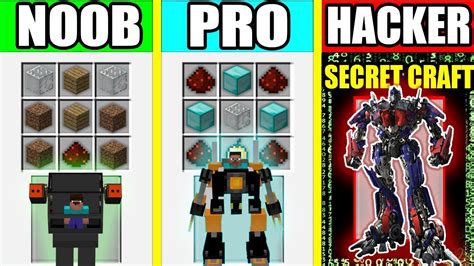 Minecraft Noob Vs Pro Vs Hacker Super Robot Titan Crafting