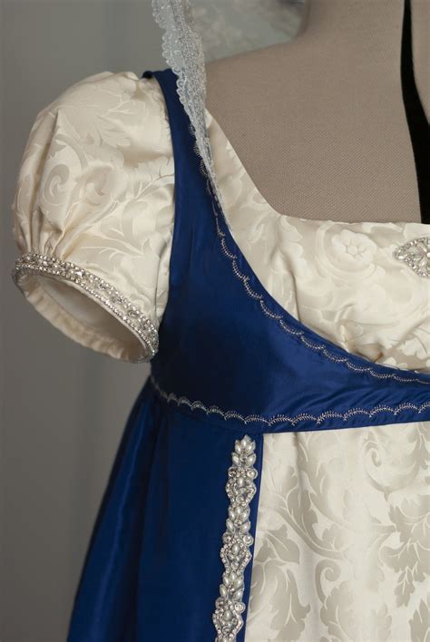 bridgertons inspired regency silk damask silver strass dress etsy
