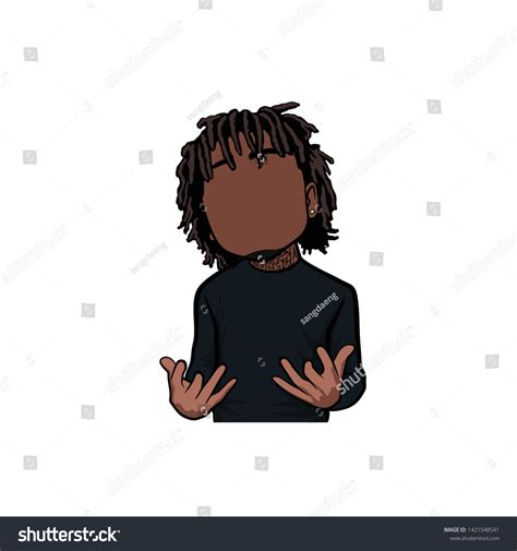 Cartoon Portrait Caricature Illustration Dreadlocks Black: stockvector