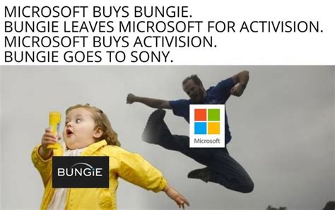 Loạt Meme Về Thương Vụ Sony Mua Lại Bungie Tưởng Dọa được Microsoft