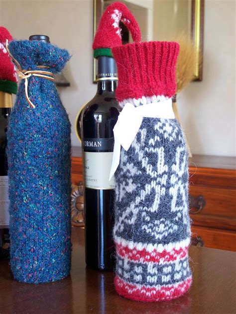 Repurposed Sweaters Make Wine Bottles Comfy Cozy Recycled Crafts Clothing Upcycle Handmade