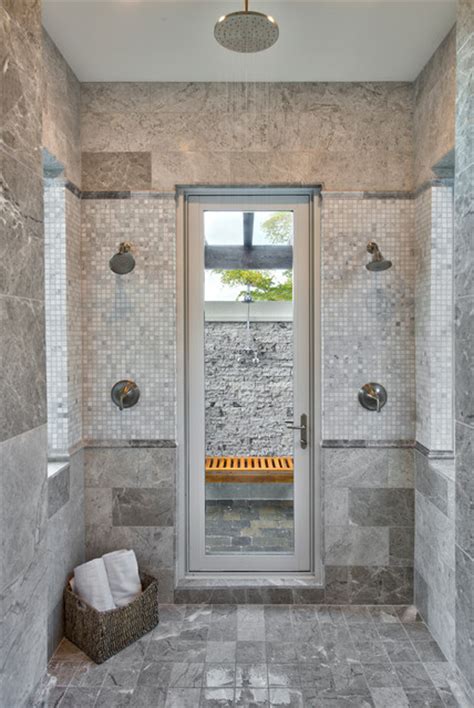 Master Bath With Access To Outdoor Shower Traditional