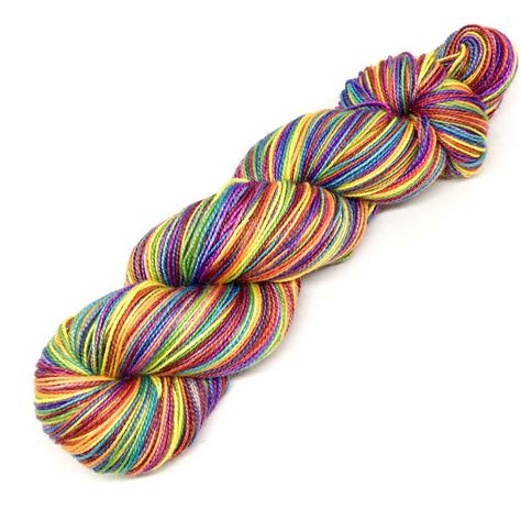 Rainbow Merino Yarn Bright 4 Ply Hand Dyed Yarn Rainbow Sock Yarn