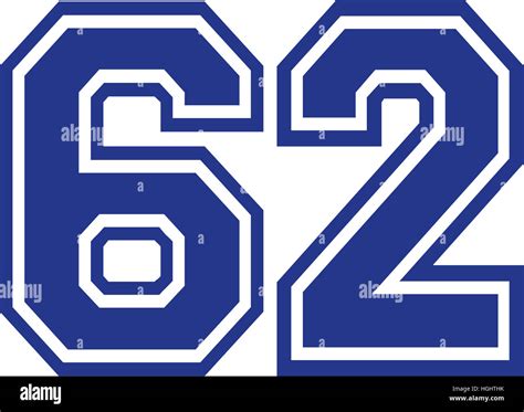 Sixty Two College Number 62 Stock Photo Alamy